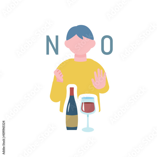 お酒を拒否する男性