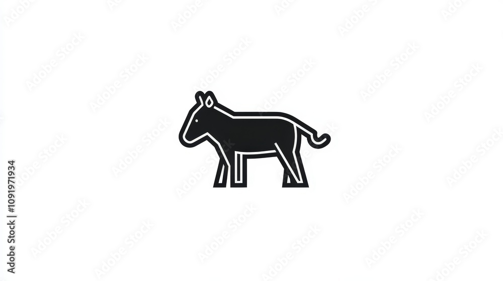 Minimalist Black and White Illustration of a Stylized Animal Figure Perfect for Modern Design Projects, Branding, and Creative Uses in Art and Graphics Minimalist Black and White Illustration of a Stylized Animal Figure Perfect for Modern Design Projects, Branding, and Creative Uses in Art and Graphics
