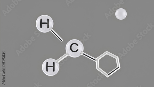 polyether ether ketone molecule, structural chemical formula, ball-and-stick model, isolated image peek photo