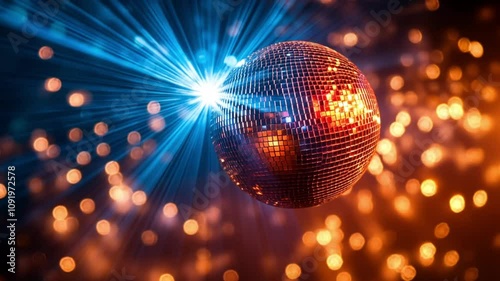 disco mirror ball casting shimmering beams of light across
