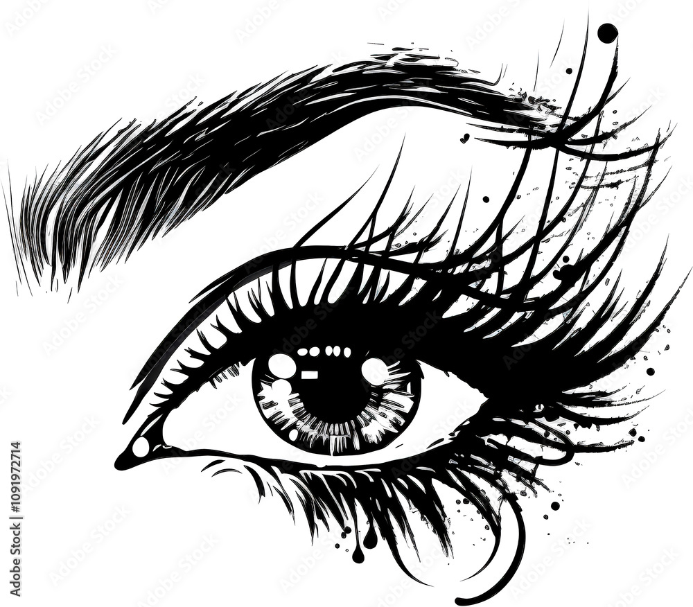Obraz premium Detailed sketch of a human eye.
