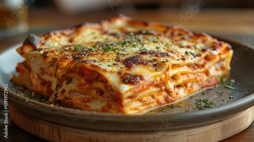 Wallpaper Mural Delicious Lasagna, a Classic Italian Pasta Dish with Layers of Meat Sauce, Cheese, and Pasta Sheets Torontodigital.ca