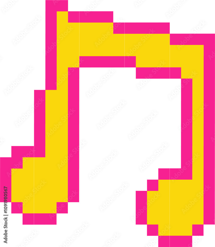 Obraz premium Pixel character shape illustration