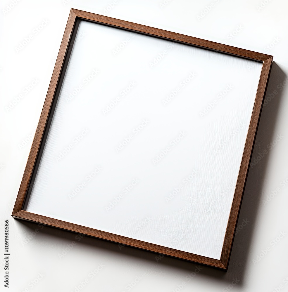 Fototapeta premium Empty wooden frame on white