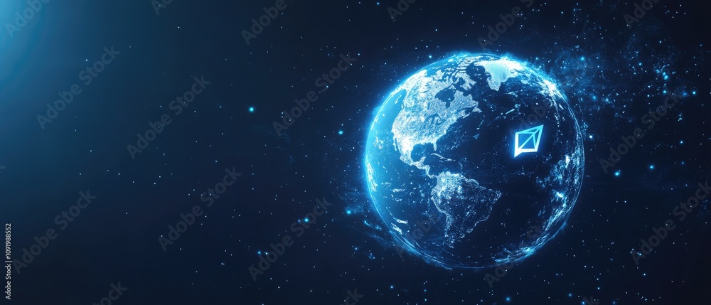 Obraz premium Global cryptocurrency network concept.