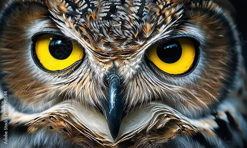 Amazing Owl Eye Close-Up  photo