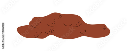 Brown mound resembling organic matter on a white background illustrating natural waste formation