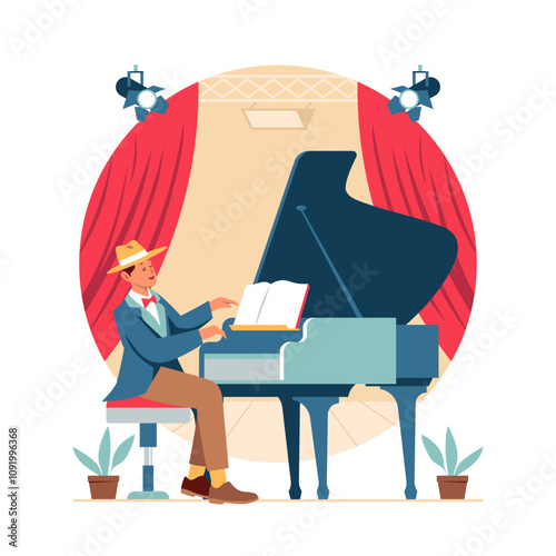 Pianist Man Concept