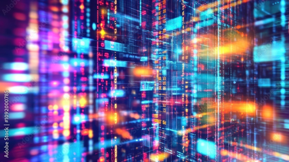 Obraz premium Abstract Digital Code Data Network