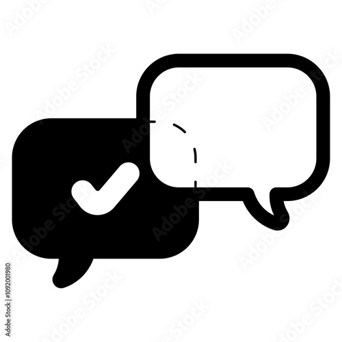 speech bubble with check mark icon