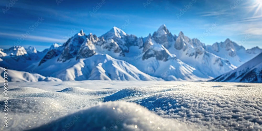 Obraz premium winter landscape with snow capped mountains Extreme Close-Up