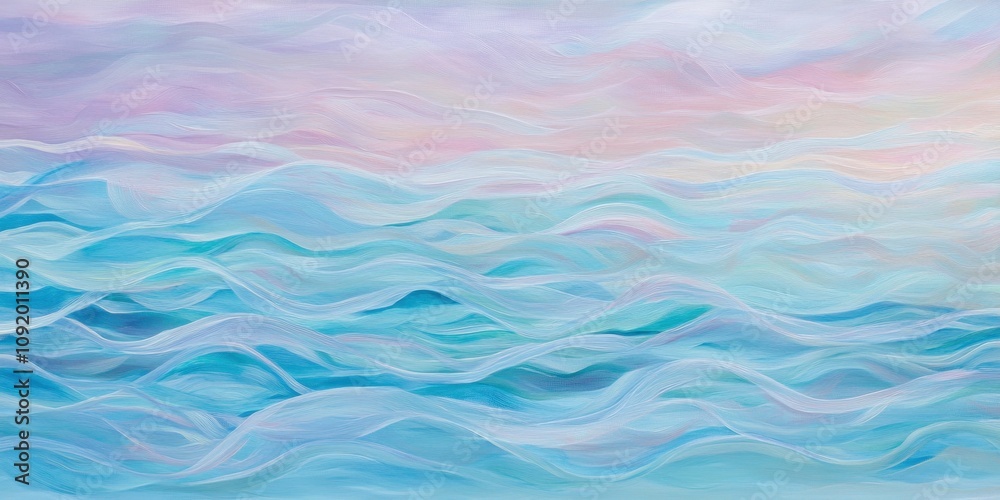 Obraz premium Abstract waves Powder blue Abstract patterns flowing 