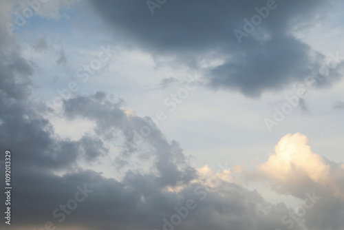 Beautiful view of sky with fluffy clouds