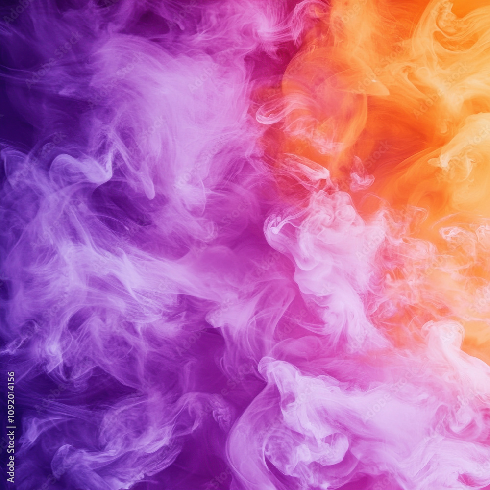 Fototapeta premium Vibrant purple and orange smoke swirling in abstract pattern