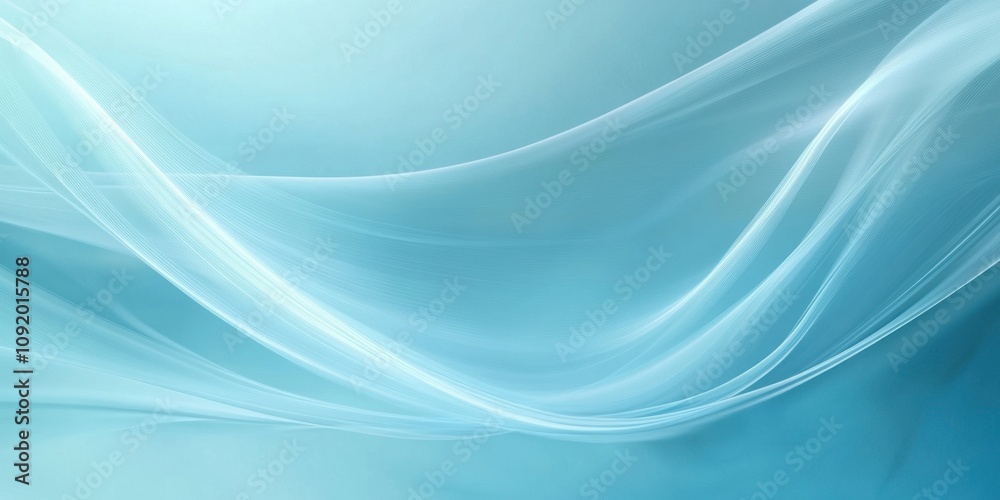 Fototapeta premium Waves Soft sky blue Abstract patterns flowing in a rh