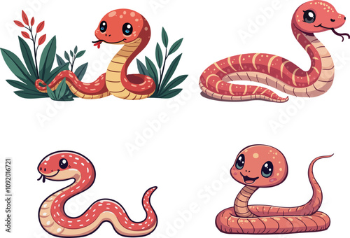 Adorable Cartoon Snakes