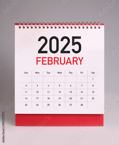 February 2025 desk calendar