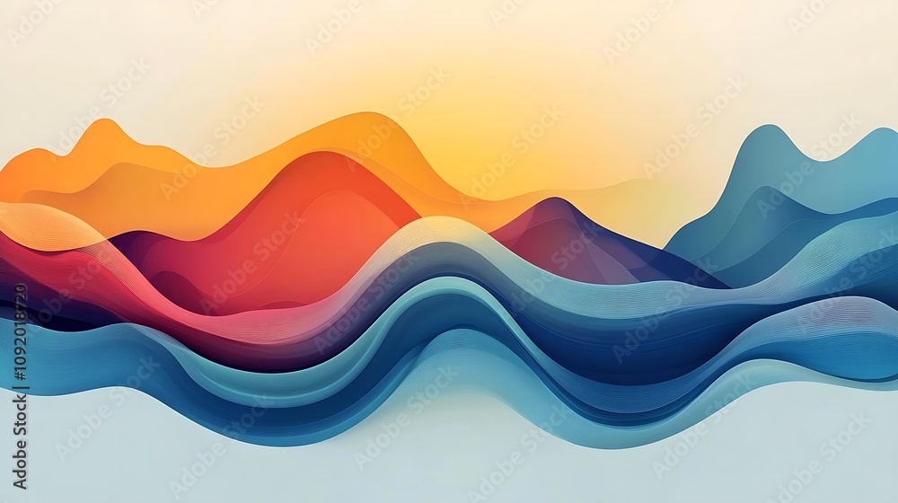 Fototapeta premium Abstract Colorful Waves Landscape Design