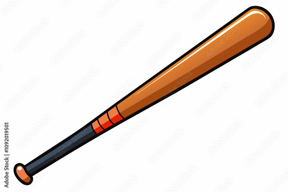 Baseball bat close up, isolated over the white background vector illustration Baseball bat close up, isolated over the white background vector illustration