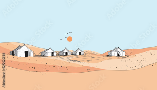 Desert Camp Illustration