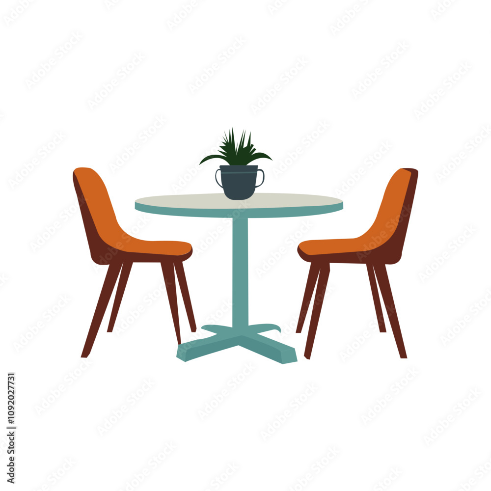 Fototapeta premium Modern white table with legs and free space. Blue wall texture in background.