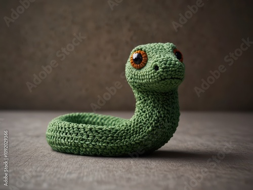 Cute knitted snake, simbol of 2025 year, lunar new year theme, Chinese New Year 2025 photo