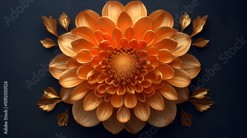 Generative AI image of beautiful lotus gracefully poised on dark backdrop
