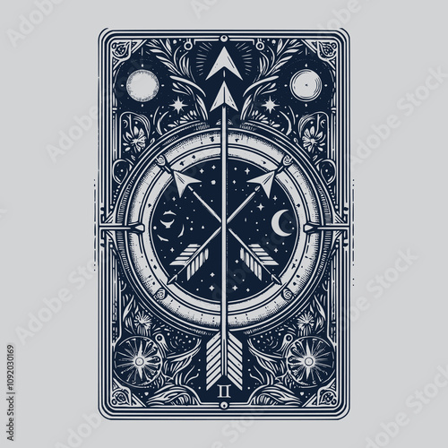 celestial sagitarius zodiak ouija tattoo