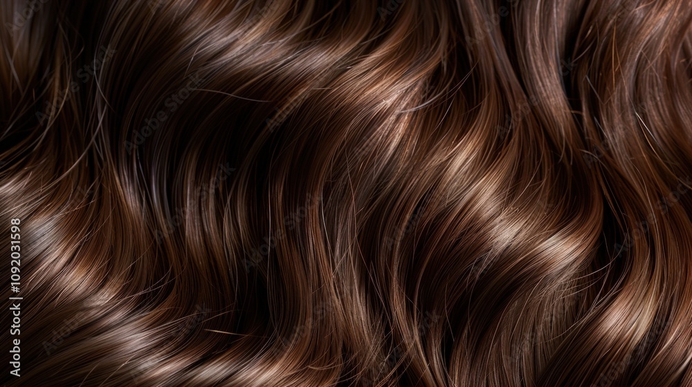 Fototapeta premium Close-up of Wavy Brown Hair