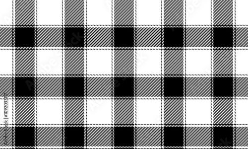 Plaid fabric pattern, white, black, beautiful cross lines, seamless for textiles, and for designing clothes, skirts or decorative fabrics. Vector illustration.