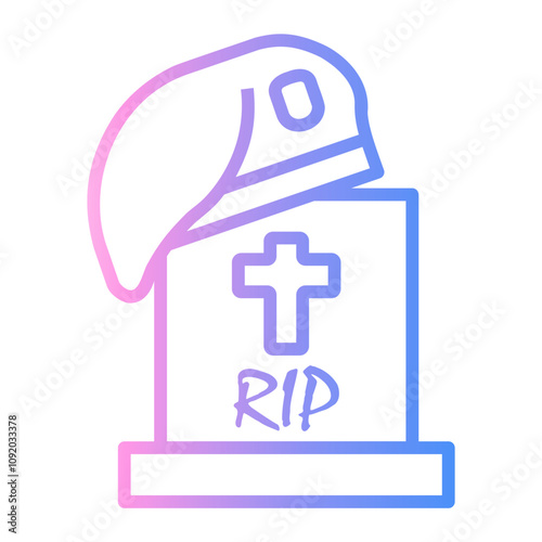beret Line Gradient Icon