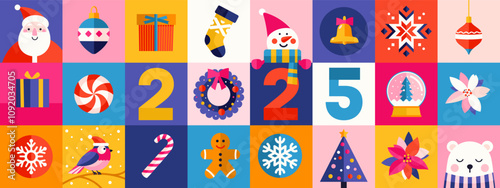 Bright and Festive New Year 2025 Holiday Banner