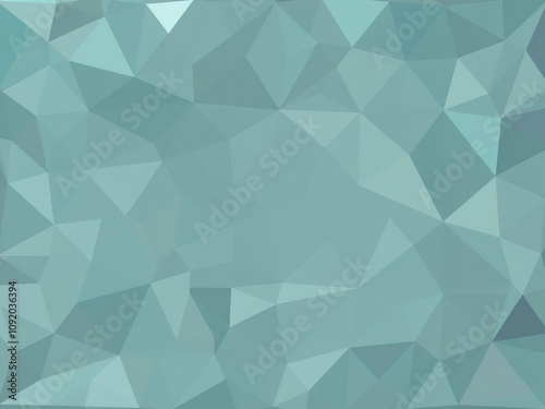 Geometric polygon mosaic background with teal hue and concave shapes, interior design elements, polygon design photo