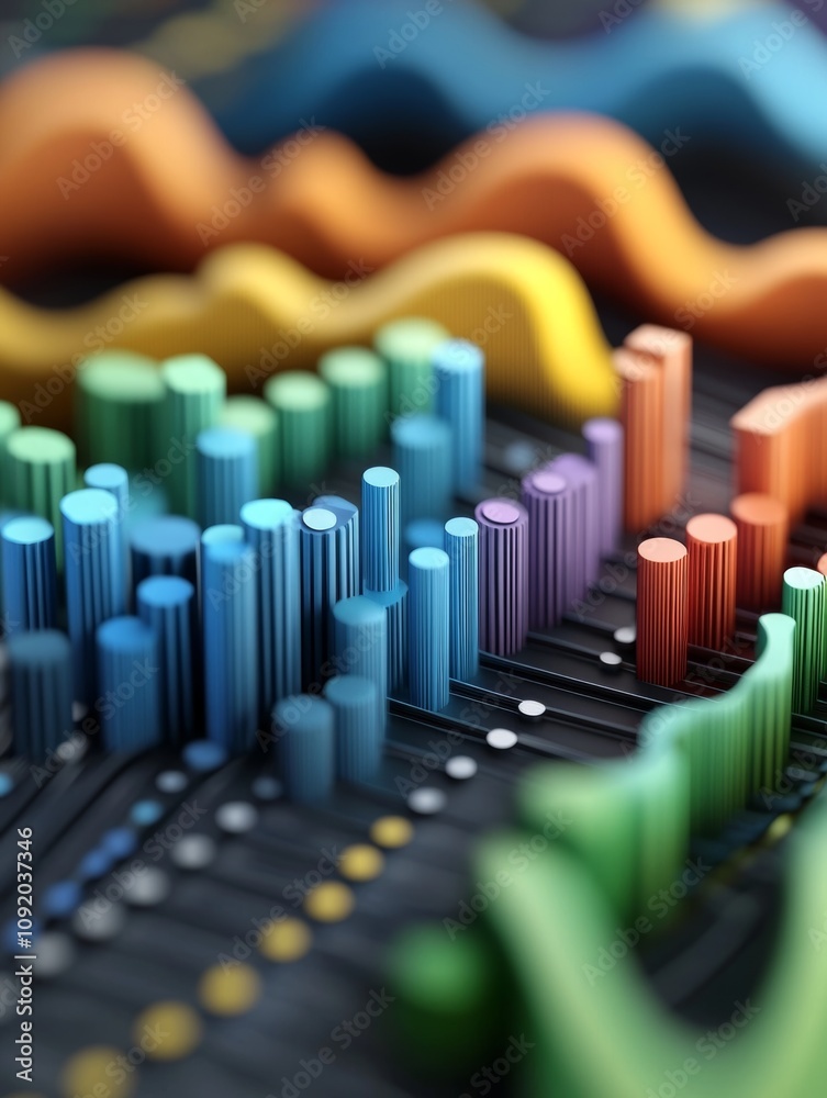 Fototapeta premium Abstract colorful data visualization concept.