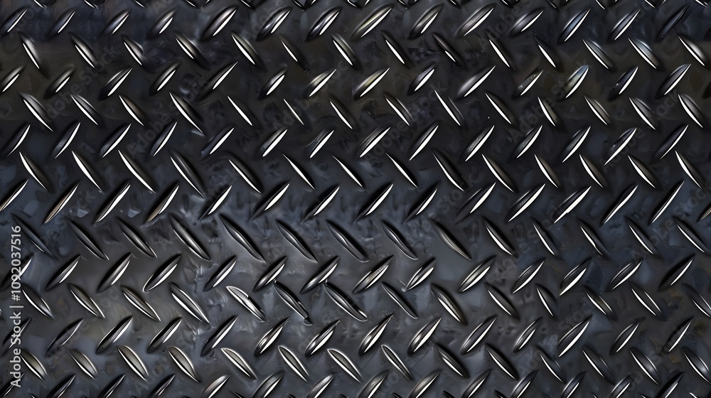 texture of steel diamond plate seamless pattern background