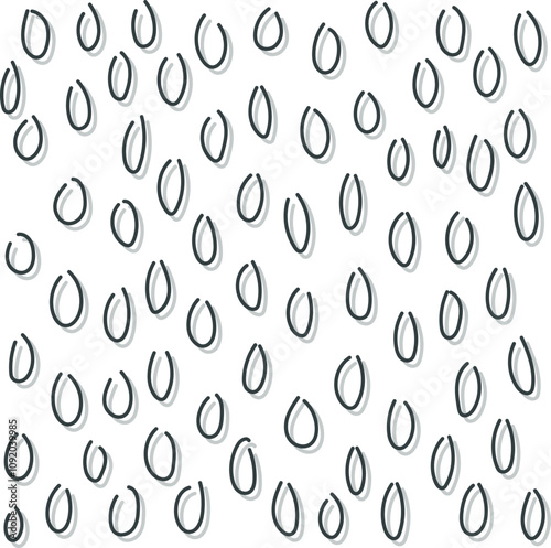 Pieces of wire are bent into teardrop or oval shapes.
