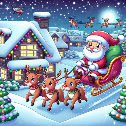 santa claus and snowman