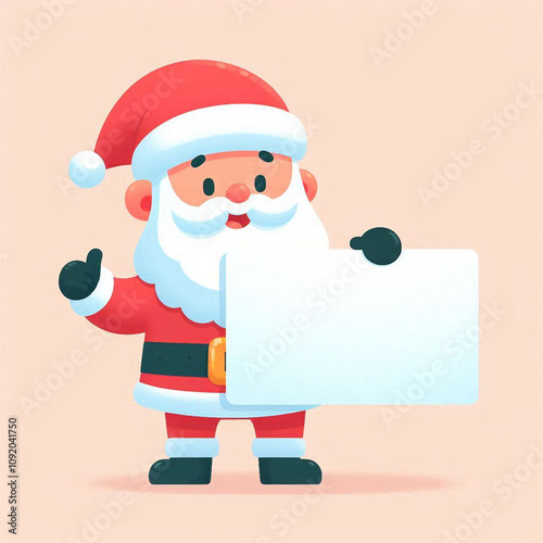 santa claus with blank sign