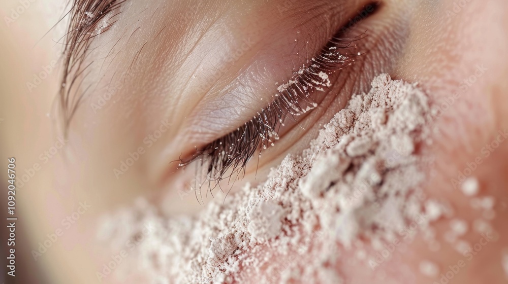 Fototapeta premium Exfoliation: The process of sloughing off dead skin cells using scrubs or chemical exfoliants, leaving the skin soft, smooth, and radiant with a glowing appearance. 