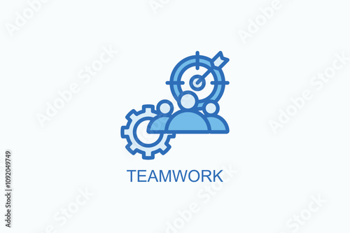 Teamwork Vector Icon Or Logo Illustration