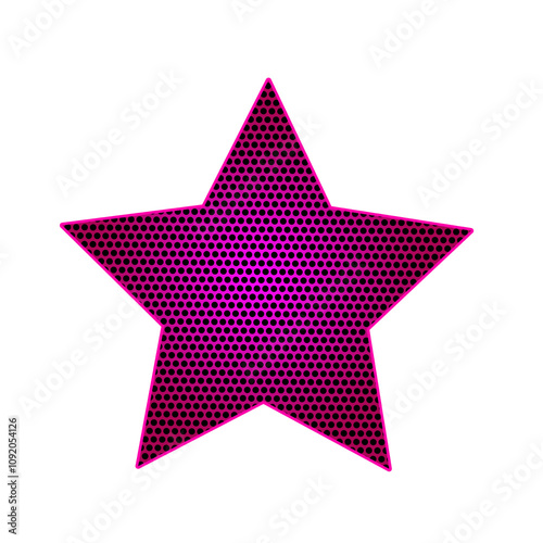 pink star isolated on white.