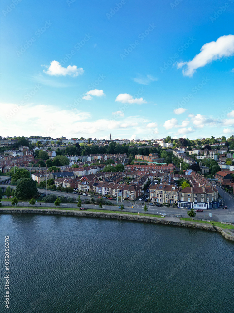 Fototapeta premium Aerial View of Cumberland Basin Central Bristol City of Southwest of England, Great Britain.
