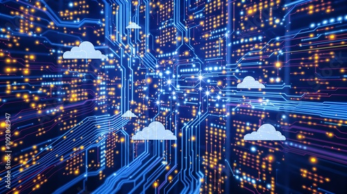 Cloud Computing Network Digital Data Circuit Board Technology