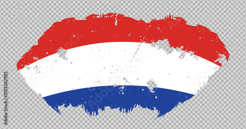 Paraguay national flag with distressed stroke brush effect on isolated background