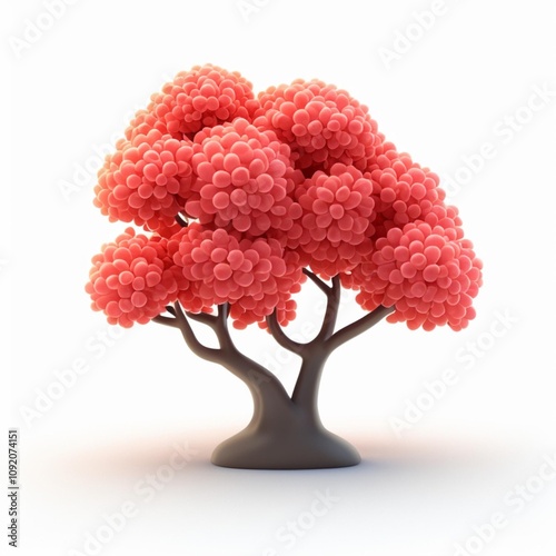 Red Flower Tree Icon - Creative natural element, ignite your design inspiration photo