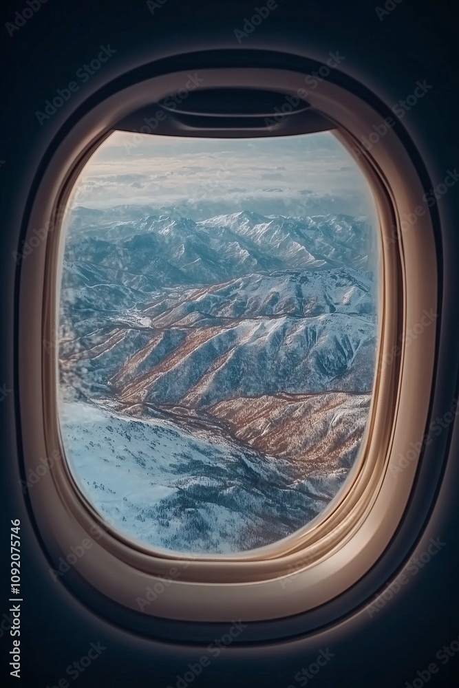Naklejka premium view from airplane window