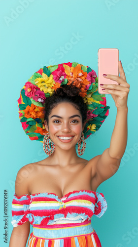 Vibrant Summer Selfie: A sm...