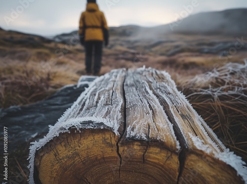 Frost on the wood photo