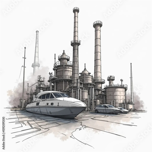 industrial illustration vector 