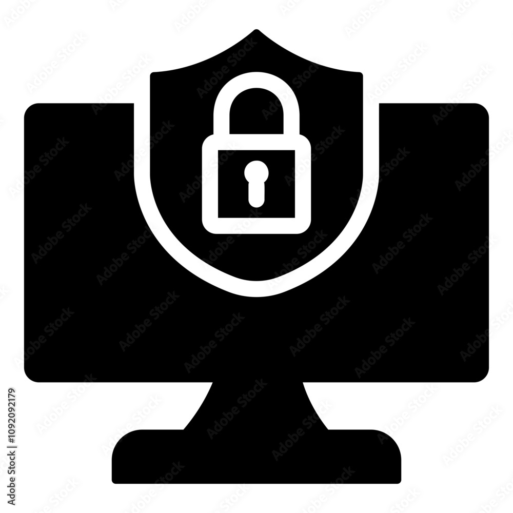 Obraz premium cyber security Solid icon
